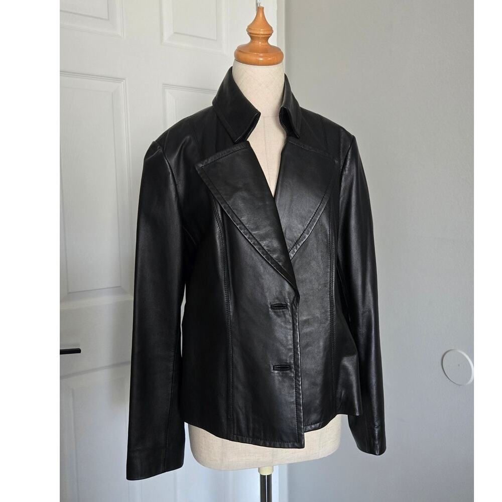 Vintage Pendleton Black Genuine Leather Jacket Blazer Size L